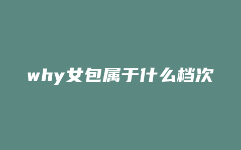 why女包属于什么档次