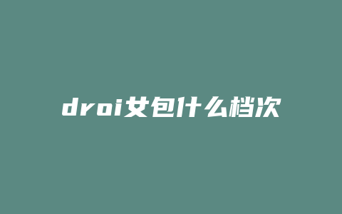 droi女包什么档次