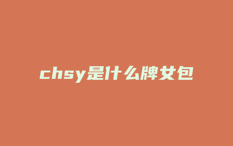 chsy是什么牌女包