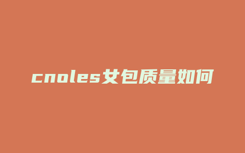 cnoles女包质量如何