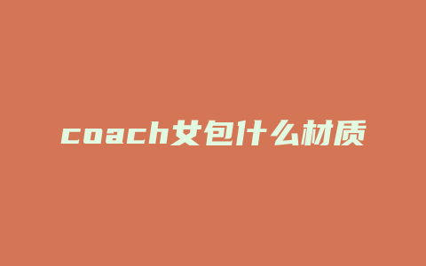 coach女包什么材质