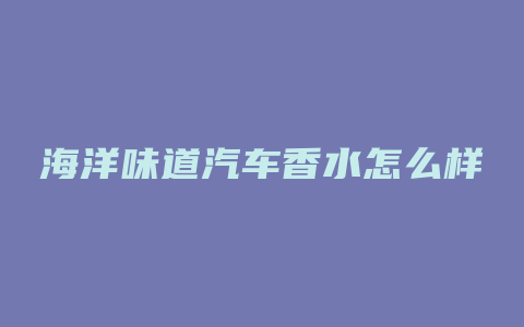 海洋味道汽车香水怎么样