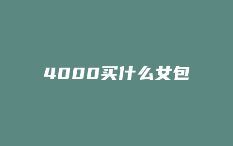 4000买什么女包