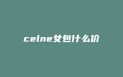 celne女包什么价