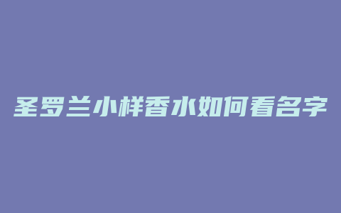 圣罗兰小样香水如何看名字