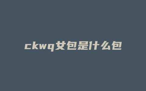 ckwq女包是什么包