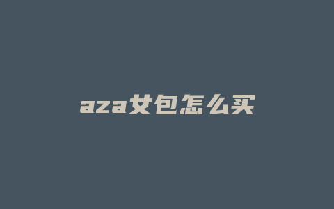 aza女包怎么买