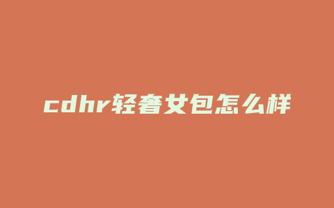 cdhr轻奢女包怎么样