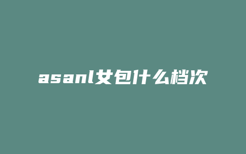 asanl女包什么档次