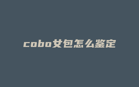 cobo女包怎么鉴定