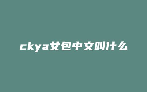 ckya女包中文叫什么