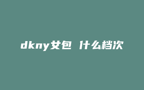 dkny女包 什么档次