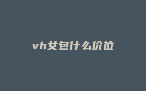 vh女包什么价位