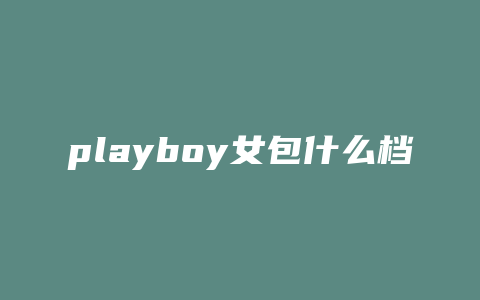 playboy女包什么档次