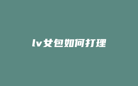 lv女包如何打理