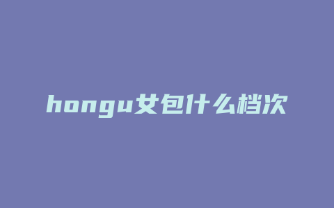 hongu女包什么档次