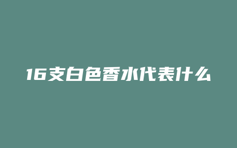 16支白色香水代表什么