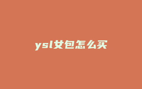 ysl女包怎么买