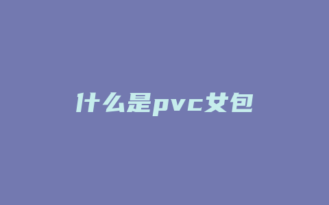 什么是pvc女包