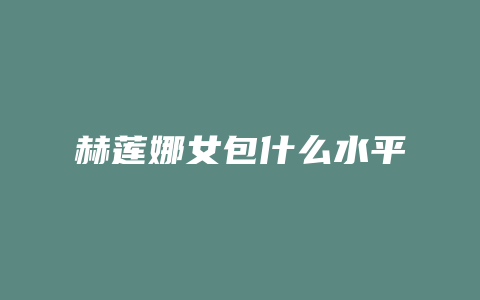 赫莲娜女包什么水平