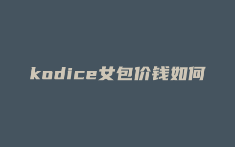 kodice女包价钱如何