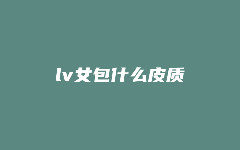 lv女包什么皮质