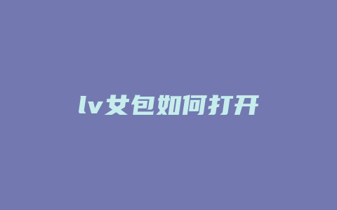 lv女包如何打开