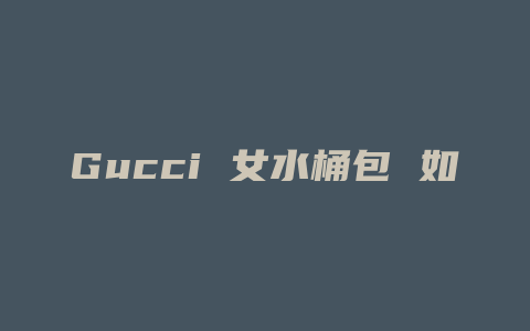 Gucci 女水桶包 如何