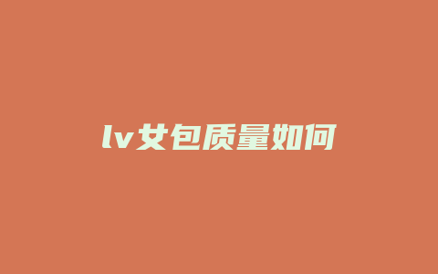 lv女包质量如何