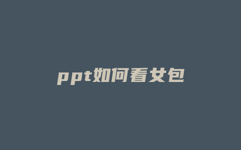 ppt如何看女包