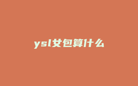 ysl女包算什么