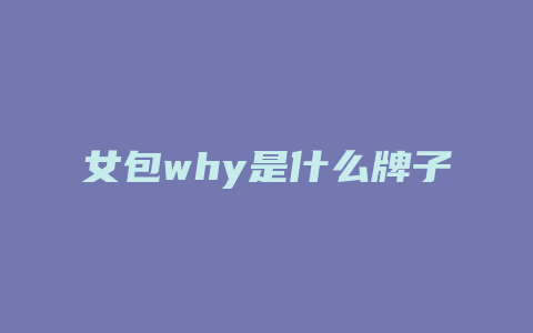 女包why是什么牌子