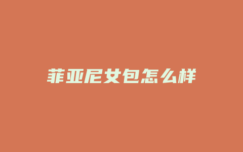 菲亚尼女包怎么样