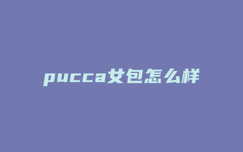 pucca女包怎么样