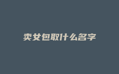 卖女包取什么名字