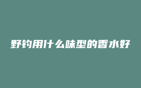 野钓用什么味型的香水好